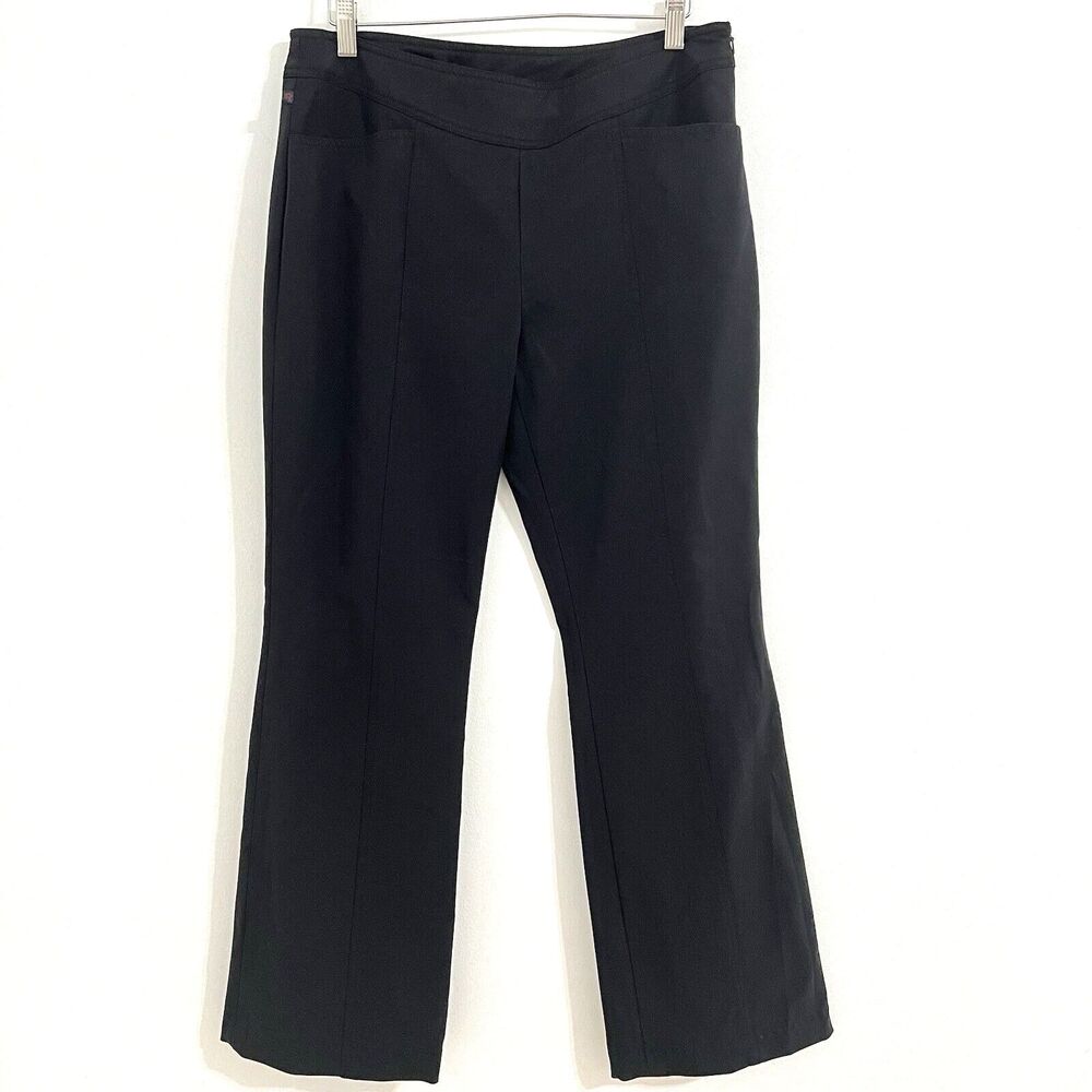 Ralph Ralph Lauren Nylon Pants Size 10 Black Front Pocket Business Bootcut Mid